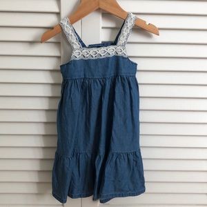 Denim Lace accent sleeveless dress